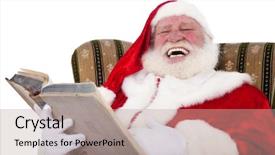  Presentation with storytelling - Beautiful PPT theme featuring santa-claus-in-authentic-look backdrop and a coral colored foreground