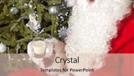  Presentation with cookies christmas - Amazing slide deck having santa claus in front of a christmas tree eating cookies and milk backdrop and a lemonade colored foreground