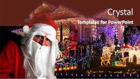  Presentation with christmas lights - Slide deck with character - santa claus in front background and a tawny brown colored foreground