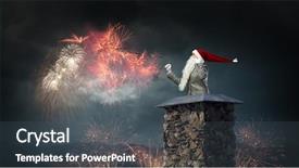  Presentation with santa - Presentation theme featuring santa claus is already here background and a dark gray colored foreground