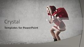  Presentation with santa - Presentation theme with santa claus is coming background and a light gray colored foreground