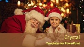  Presentation with next year - Slide set with santa-claus-is-playing background and a tawny brown colored foreground