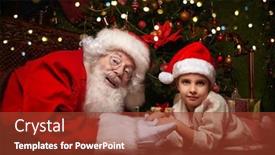  Presentation with next year - Slide set featuring santa-claus-is-playing background and a tawny brown colored foreground