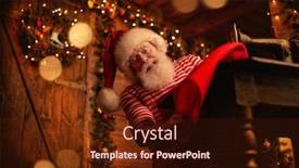  Presentation with santa - Colorful slide deck enhanced with santa-claus-is-preparing backdrop and a wine colored foreground