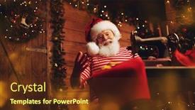  Presentation with santa - Cool new presentation design with santa-claus-is-preparing backdrop and a tawny brown colored foreground