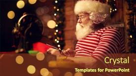  Presentation with santa - Theme having santa-claus-is-preparing background and a tawny brown colored foreground