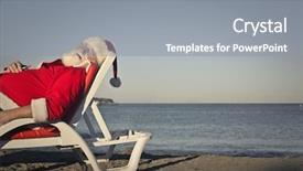  Presentation with santa claus and reindeers - Slide deck consisting of santa claus is sound asleep background and a gray colored foreground