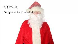  Presentation with happy new year - PPT theme consisting of santa-claus-isolated-on-white background and a white colored foreground