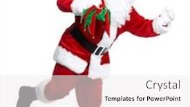  Presentation with christmas party - Beautiful presentation theme featuring santa claus isolated on white background christmas holiday party backdrop and a white colored foreground