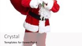  Presentation with christmas party - Presentation theme featuring santa claus isolated on white background christmas holiday party background and a white colored foreground