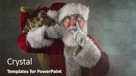  Presentation with santa - Cool new PPT layouts with santa-claus-laying-a-finger backdrop and a tawny brown colored foreground