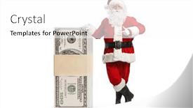  Presentation with santa - Presentation design having santa-claus-leaning background and a white colored foreground