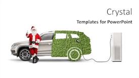  Presentation with santa - PPT theme featuring santa-claus-leaning background and a white colored foreground