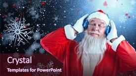  Presentation with santa claus holding scroll paper - Amazing presentation having santa claus listening to music backdrop and a  colored foreground
