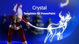  Presentation with magic - Colorful presentation theme enhanced with santa claus looking at magic backdrop and a royal blue colored foreground
