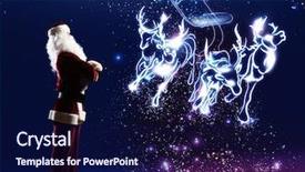  Presentation with magic - Amazing slide set having santa claus looking at magic backdrop and a navy blue colored foreground