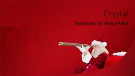  Presentation with telescope - Slides consisting of santa claus looking through telescope against red background background and a crimson colored foreground
