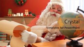  Presentation with globe - Amazing presentation having santa claus looks at globe backdrop and a  colored foreground
