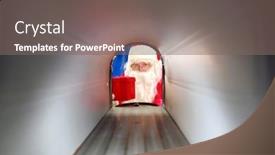  Presentation with christmas presents - PPT layouts consisting of santa-claus-mail-box-santa background and a gray colored foreground