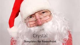  Presentation with lens - PPT layouts consisting of santa claus makes funny faces in a fisheye lens funny santa claus photos background and a soft green colored foreground