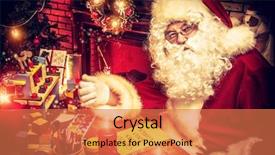  Presentation with gifts - Cool new presentation with santa claus making christmas gifts backdrop and a coral colored foreground
