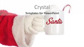  Presentation with cane - Beautiful slide deck featuring santa-claus-mug-santa-coffee backdrop and a white colored foreground