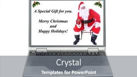  Presentation with merry christmas - Theme consisting of santa-claus-on-a-computer background and a gray colored foreground