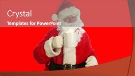  Presentation with christmas red - Amazing presentation design having santa-claus-on-red-background backdrop and a gray colored foreground