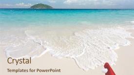  Presentation with white sand - Colorful PPT layouts enhanced with santa-claus-on-white-sand backdrop and a sky blue colored foreground