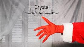  Presentation with santa - Audience pleasing PPT layouts consisting of santa claus or grinch hand backdrop and a  colored foreground