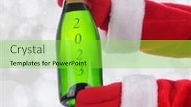  Presentation with new years - Presentation having santa-claus-outstretched-arm-holding background and a  colored foreground