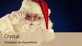  Presentation with santa claus and reindeers - Presentation featuring santa claus over dark background background and a lemonade colored foreground