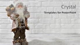 Presentation with old fashioned - PPT layouts consisting of santa-claus-over-old-fashioned background and a light gray colored foreground