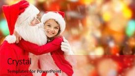  Presentation with christmas holidays - PPT theme consisting of santa claus over red light background and a crimson colored foreground