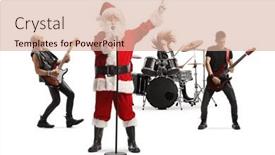  Presentation with rock music - PPT layouts consisting of santa-claus-performing background and a  colored foreground