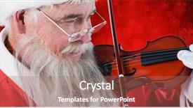 Presentation with paint splatter - Audience pleasing PPT theme consisting of santa claus playing violin against red paint splatter background backdrop and a coral colored foreground
