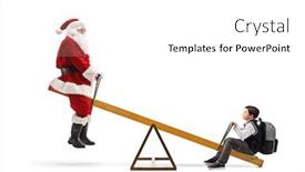  Presentation with seesaw - PPT theme enhanced with santa-claus-playing background and a white colored foreground