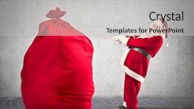  Presentation with santa - Beautiful slide deck featuring santa claus pulls big red backdrop and a light gray colored foreground