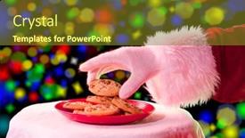  Presentation with chocolate chip cookie - Slide set with santa-claus-reaching background and a tawny brown colored foreground