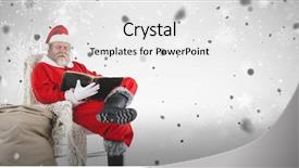  Presentation with reading bible - Audience pleasing presentation theme consisting of santa claus reading bible backdrop and a white colored foreground