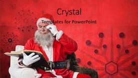  Presentation with reading bible - Cool new PPT theme with santa claus reading bible backdrop and a red colored foreground