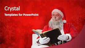  Presentation with paint splatter - PPT theme enhanced with santa claus reading bible background and a crimson colored foreground
