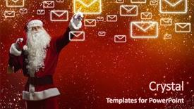  Presentation with children reading - Theme featuring santa claus reading children letters background and a wine colored foreground