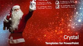  Presentation with children reading - PPT theme consisting of santa claus reading children letters background and a crimson colored foreground