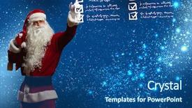  Presentation with children reading - Beautiful PPT theme featuring santa claus reading children letters backdrop and a ocean colored foreground