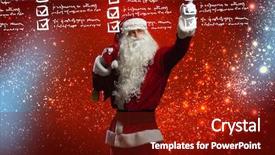  Presentation with children reading - Amazing PPT layouts having santa claus reading children letters backdrop and a tawny brown colored foreground