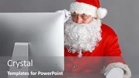  Presentation with children reading - Colorful theme enhanced with santa claus reading children letters and writing responses to them using laptop backdrop and a gray colored foreground