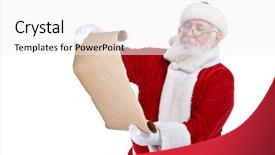  Presentation with santa claus and reindeers - Slides with santa claus reading gift list background and a white colored foreground