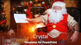  Presentation with children reading - Cool new presentation theme with santa claus reading letters from children he is at home decorated for christmas santa's mail backdrop and a tawny brown colored foreground
