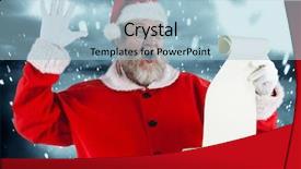  Presentation with santa - Amazing PPT layouts having santa claus reading wish list backdrop and a light blue colored foreground